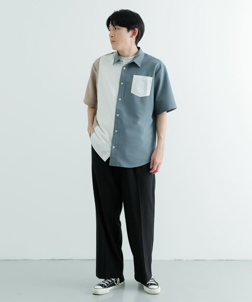 ITEMS URBANRESEARCH（アイテムズ アーバンリサーチ）の「『セットアップ対応』ウォッシャブル×クールタッチTRストレートパンツ（その他パンツ・メンズ・BLK/BEG/GRY/CHK・M/L）」の15枚目の写真
