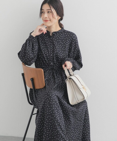 URBAN RESEARCH DOORS（アーバンリサーチドアーズ）の「ドットプリントワンピース（ワンピース・レディース・NAVY/BLACK・Free）」の4枚目の写真