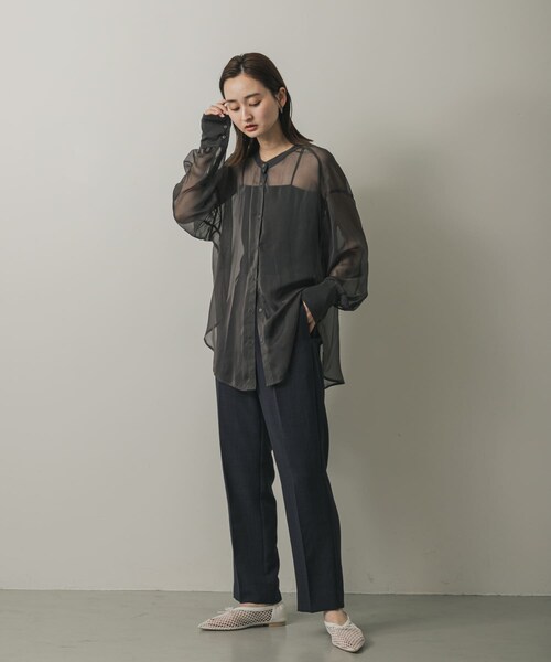 SENSE OF PLACE by URBAN RESEARCH（センスオブプレイスバイアーバンリサーチ）の「メッシュポインテッドシューズ（バレエシューズ・レディース・IVORY/BLACK・S/M/L）」の7枚目の写真