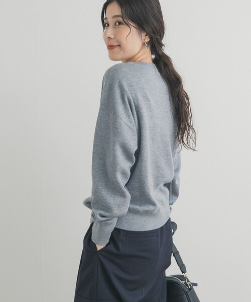 URBAN RESEARCH DOORS（アーバンリサーチドアーズ）の「Wフェイスボートネックニット（ニット/セーター・レディース・YELLOW/ASH MINT/BROWN/GRAY・Free）」の13枚目の写真