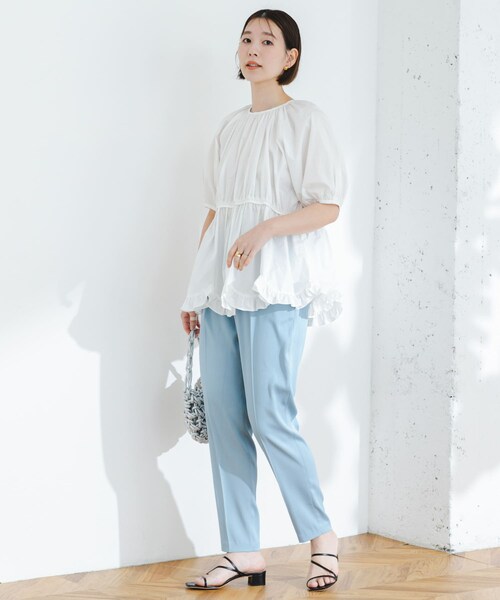 URBAN RESEARCH ROSSO（アーバンリサーチロッソ）の「F by ROSSO　サテンテーパードカラーパンツ（その他パンツ・レディース・BLUE/YELLOW・36/38）」の19枚目の写真