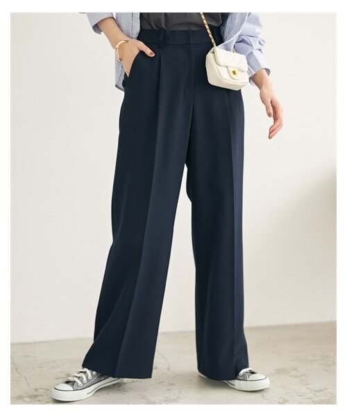 nissen（ニッセン）の「タックストレートパンツ【OtonaSMILE】（パンツ・レディース・キャメル/ダークネイビー/モカ・M/L/LL/3L/4L/5L/6L）」の19枚目の写真