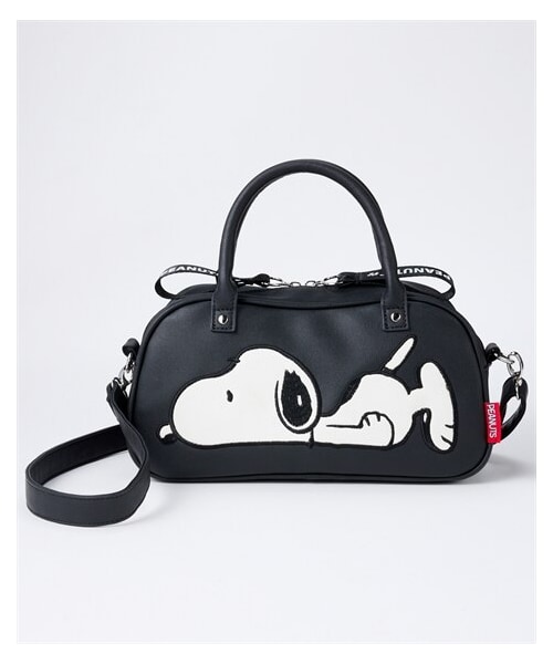 nissen（ニッセン）の「スヌーピー　１０ポケット寝そべりデザイン２WAYボストンバッグ（ボストンバッグ・メンズ・黒・Y）」の2枚目の写真