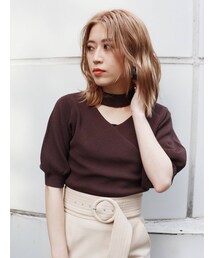 MURUA | カシュクールチョーカーハーフニット(ニット/セーター)