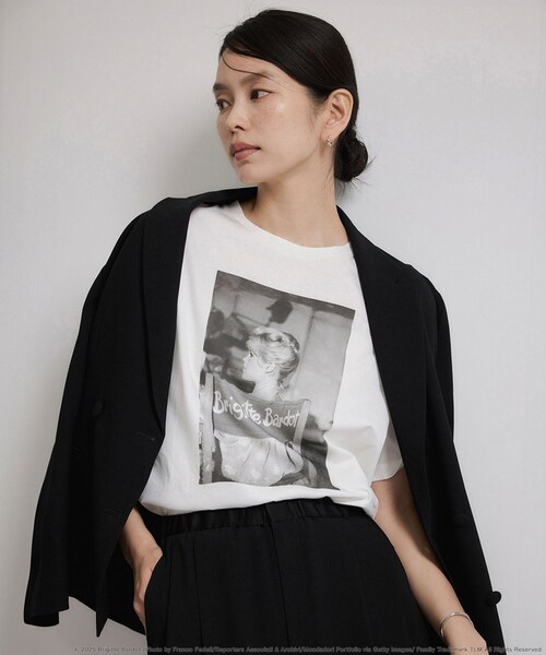 ROPE'（ロペ）の「【Brigitte Bardot×ROPE'・コラボ】プリント半袖T-shirt【洗える・洗濯耐久性・接触冷感】（Tシャツ/カットソー・レディース・ホワイト/ホワイト系・F）」の9枚目の写真