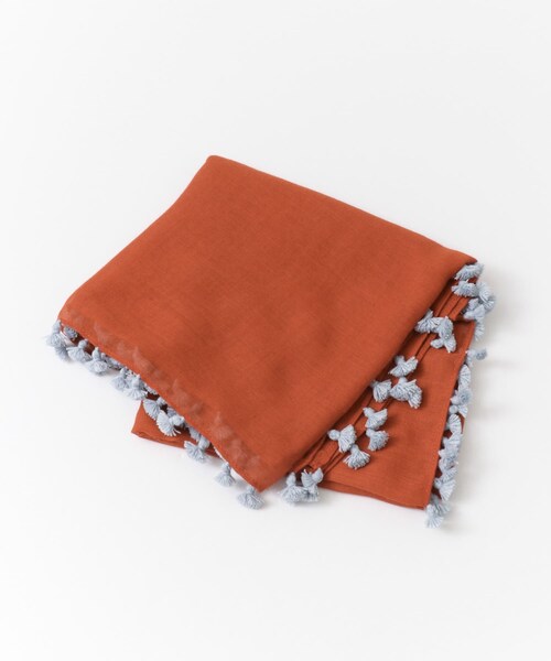 KBF（ケイビーエフ）の「タッセル付きストール（ストール/ショール・レディース・TERRACOTTA/BEIGE・One/one）」の5枚目の写真