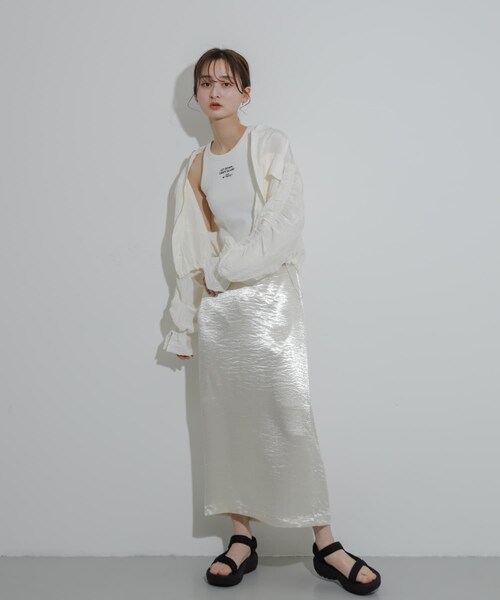 SENSE OF PLACE by URBAN RESEARCH(センスオブプレイスバイアーバンリサーチ)の「ドロストシャーリングシアーブルゾン(ブルゾン・レディース・ORANGE/IVORY/BLACK・one)」の12枚目の写真