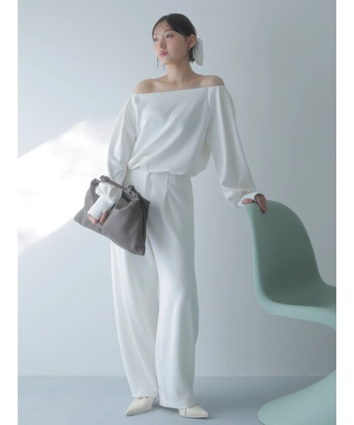 dazzlin（ダズリン）の「【吉田朱里】バレルレッグスウェットパンツ ※BLACK WEB限定カラー（スウェットパンツ・レディース・オフホワイト/チャコールグレー/ブラック/ベージュ・S/M）」の9枚目の写真