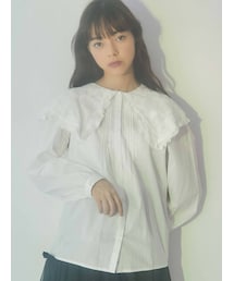merry jenny | 刺繍レースフリルカラーシャツ(シャツ/ブラウス)