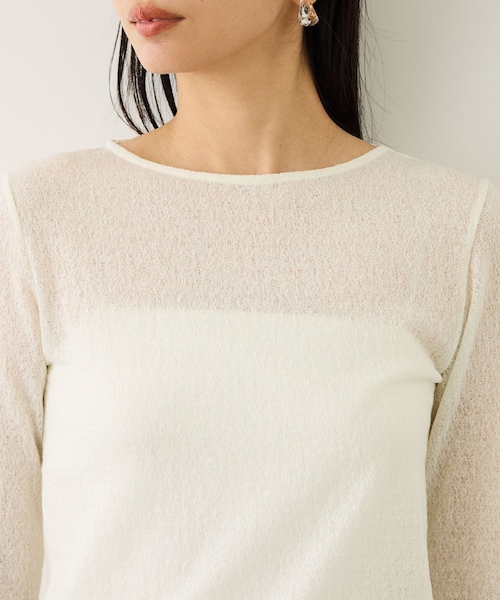 ROPE'（ロペ）の「コットンシアーロングスリーブカットソー/イージーケア（Tシャツ/カットソー・レディース・ブラック/ホワイト/ブラウン・F）」の18枚目の写真