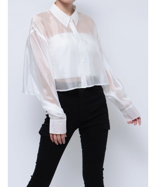 GYDA(ジェイダ)の「SHEAR ショート SH(シャツ/ブラウス・レディース・オフホワイト/ブラック/ミックス・F)」の15枚目の写真