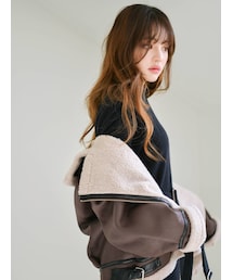 dazzlin | レザーライクボアショートブルゾン(ブルゾン)