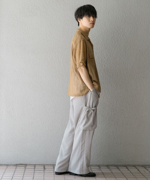 SENSE OF PLACE by URBAN RESEARCH(センスオブプレイスバイアーバンリサーチ)の「『セットアップ対応』 リネンライクサイドポケットワイドパンツ(その他パンツ・メンズ・GREIGE/BLUE・M/L)」の14枚目の写真