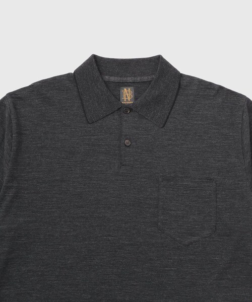 ADAM ET ROPE'（アダムエロペ）の「【BATONER for WILD LIFE TAILOR】WOOL天竺 ハーフスリーブ ニットポロ（ポロシャツ・メンズ・ブラック系・2/3/4）」の22枚目の写真