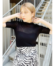 MURUA | シアーミニマルハーフスリーブトップス(ニット/セーター)