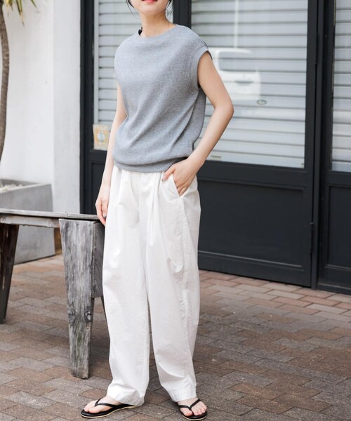 URBAN RESEARCH DOORS（アーバンリサーチドアーズ）の「FORK&SPOON　変形ワッフルノースリーブプルオーバー（Tシャツ/カットソー・レディース・IVORY/GRAY/OFFxNVY/CAMxIVO・1）」の21枚目の写真