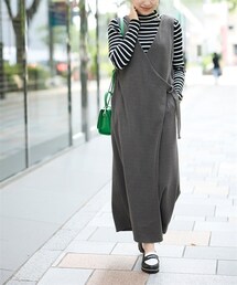 nissen | 大きいサイズ ウーリッシュフラノラップオールインワン(オールインワン・サロペット)