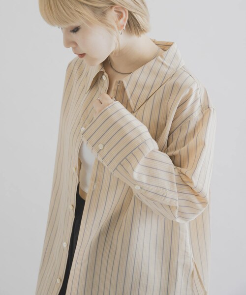 THE GOODLAND MARKET（ザグッドランドマーケット）の「cwtch　STRIPE 2WAY SHIRT（シャツ/ブラウス・レディース・MINT/ORANGE・Free）」の14枚目の写真
