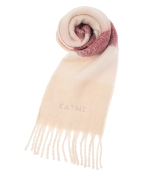 EATME（イートミー）の「ボーダー刺繍マフラー（マフラー・レディース・グレー/ピンク/ブラウン・F）」の3枚目の写真
