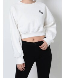 EVRIS | ボリュームスリーブクロップドスウェットトップス(スウェット)