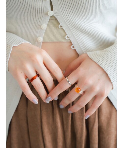 Ungrid（アングリッド）の「デザインクリアリングセット（リング・レディース・オレンジ/ブルー・F）」の4枚目の写真