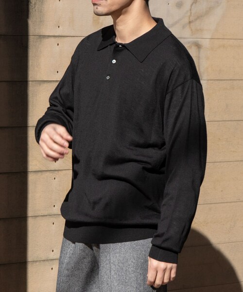 URBAN RESEARCH ROSSO（アーバンリサーチロッソ）の「イタリア糸メリノウールニットポロシャツ（ニット/セーター・メンズ・GREIGE/GRAY/DARK BROWN/NAVY/BLACK・M/L）」の7枚目の写真