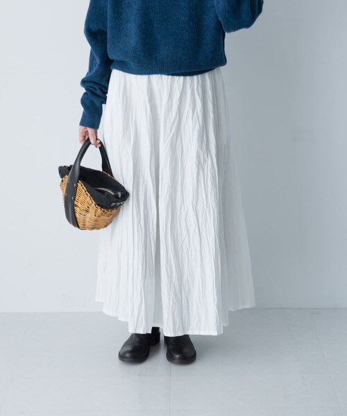 かぐれ（カグレ）の「コットンクリンクルスカート（スカート・レディース・OFF/GRAY/BLACK・Free）」の9枚目の写真