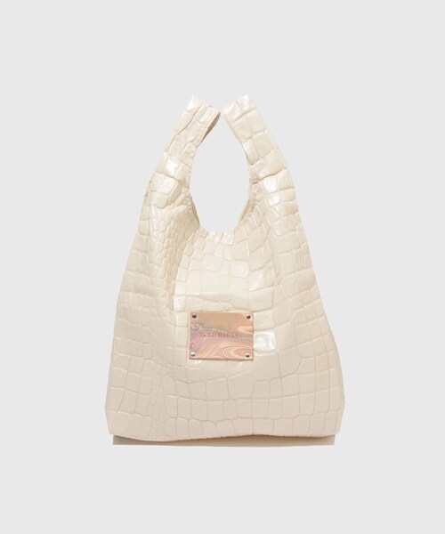 ADAM ET ROPE'(アダムエロペ)の「【HOLO MARKET/ホロマーケット】UMASETEYO Tote Bag(トートバッグ・メンズ・キナリ/ネイビー/オレンジ・F)」の1枚目の写真