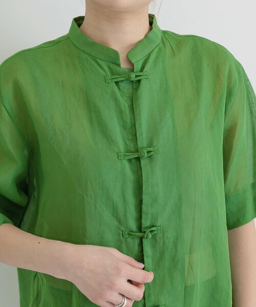 URBAN RESEARCH(アーバンリサーチ)の「WANDERUNG China Shirts(シャツ/ブラウス・レディース・65:orange/45:Green・FREE)」の4枚目の写真