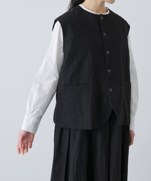 かぐれ(カグレ)の「リネンコットンワイドベスト(ベスト・レディース・BLACK・Free)」の13枚目の写真