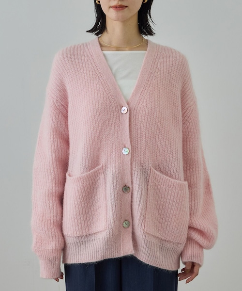 ROPE'（ロペ）の「スーパーキッドモヘヤVネックカーディガン/イージーケア（カーディガン/ボレロ・レディース・ピンク系/チャコール・F）」の19枚目の写真