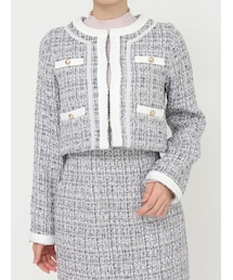 MERCURYDUO | ツイードノーカラージャケット(ノーカラージャケット)