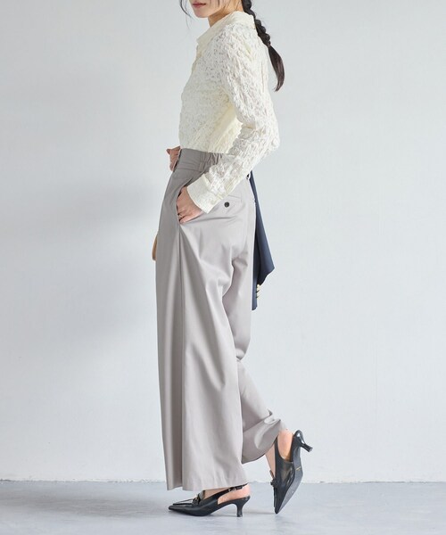 VIS（ビス）の「フロントタックデザインワイドパンツ（その他パンツ・レディース・ライトグレー/ベージュ・M/S）」の15枚目の写真