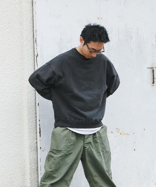 URBAN RESEARCH（アーバンリサーチ）の「LOGIC ONE PIGMENT SWEAT（スウェット・メンズ・BLACK/GREEN/ORANGE・M/L）」の7枚目の写真