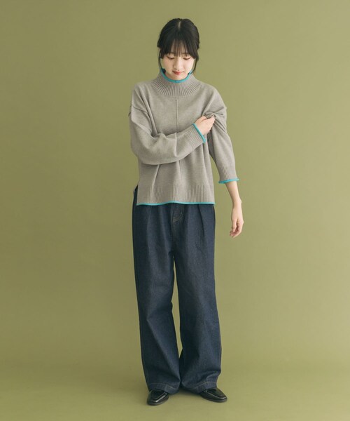 ITEMS URBANRESEARCH（アイテムズ アーバンリサーチ）の「『洗濯可/静電気防止』ハイショクハイネックニット（ニット/セーター・レディース・OFF/GRY/L.GRY/S.BLU/MOC/NVY・Free）」の15枚目の写真