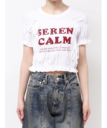 ロゴギャザーTシャツ