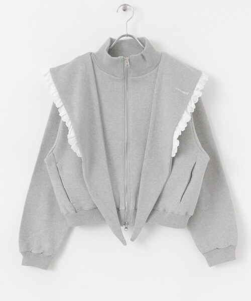 SENSE OF PLACE by URBAN RESEARCH(センスオブプレイスバイアーバンリサーチ)の「VITALSIGN LaceCapeLogoZip-Up(スウェット・レディース・Grey/Black・one)」の6枚目の写真