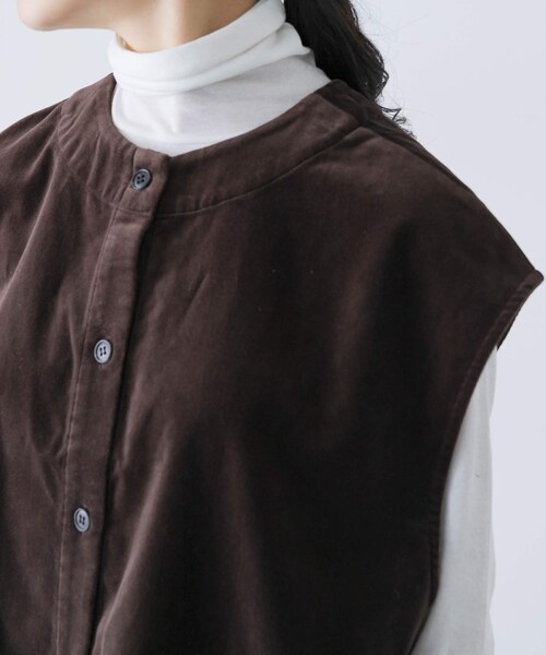 かぐれ（カグレ）の「コットンベルベット2WAYベスト（ベスト・レディース・GREGE/BROWN・Free）」の22枚目の写真