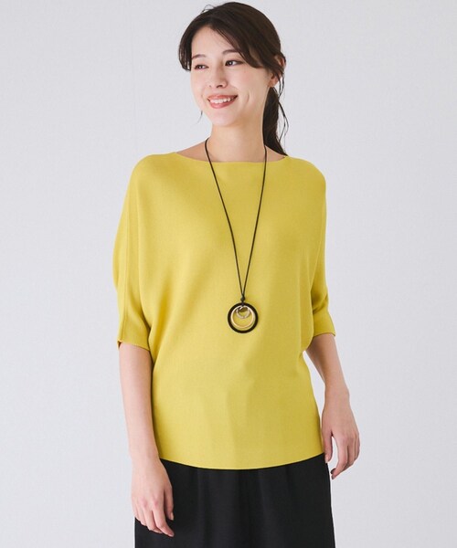 Jayro（ジャイロ）の「ドルマンニットプルオーバー（ニット/セーター・レディース・ブラック/ホワイト/ベージュ/グリーン/ライトグリーン/ネイビー/ブルー系/サックス/ピンク/ローズピンク/イエロー・F）」の15枚目の写真