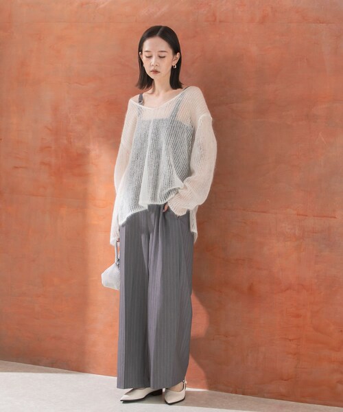 URBAN RESEARCH ROSSO（アーバンリサーチロッソ）の「シアーモヘアVネックプルオーバー（ニット/セーター・レディース・blue/white/yellow・FREE）」の8枚目の写真