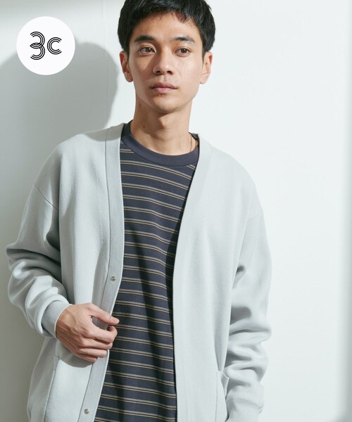 URBAN RESEARCH DOORS（アーバンリサーチドアーズ）の「『UR TECH Renew Knit』Vネックカーディガン（カーディガン/ボレロ・メンズ・GRAY/CHARCOAL/LIGHTBROWN・M/L）」の4枚目の写真