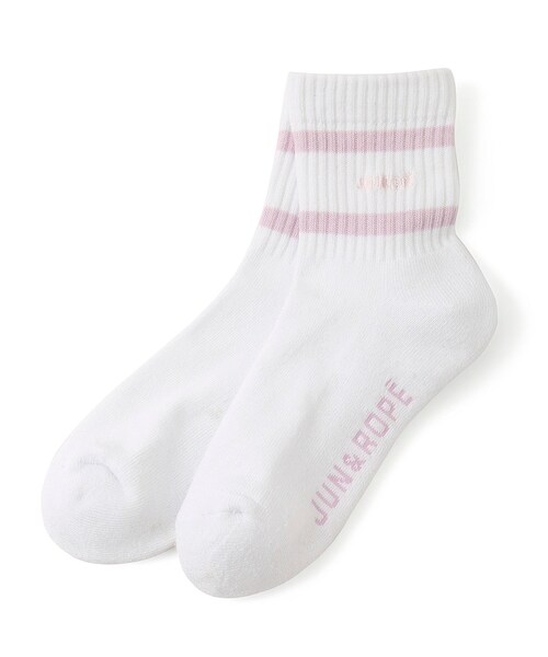 ROPE'（ロペ）の「ライン使いミディ丈ソックス（ソックス/靴下・レディース・グレー/ネイビー/ピンク・F）」の3枚目の写真