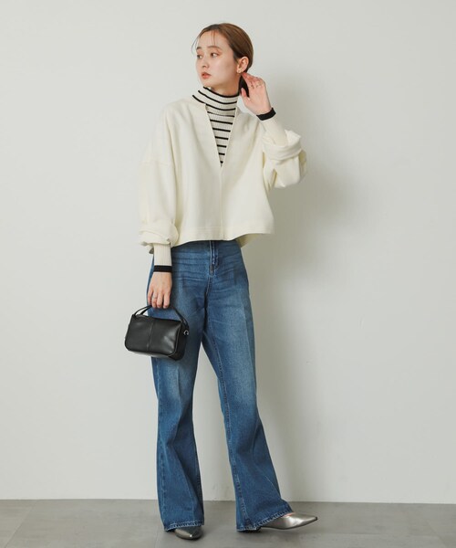 SENSE OF PLACE by URBAN RESEARCH(センスオブプレイスバイアーバンリサーチ)の「Vネッククロップドトップ(Tシャツ/カットソー・レディース・IVORY/PURPLE/BLACK・one)」の12枚目の写真