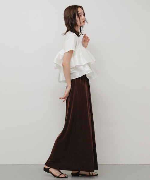 SENSE OF PLACE by URBAN RESEARCH(センスオブプレイスバイアーバンリサーチ)の「シャイニーイージーナロースカート(スカート・レディース・BROWN/BLACK/BEIGE・S/M)」の19枚目の写真