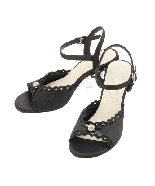 merry jenny（メリージェニー）の「ハートヒールストラップサンダル（サンダル・レディース・アイボリー/ブラック・M/L）」の6枚目の写真