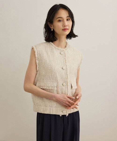 ROPE'（ロペ）の「サマーツイードジレ（ベスト・レディース・ブラック/オフホワイト・F）」の17枚目の写真