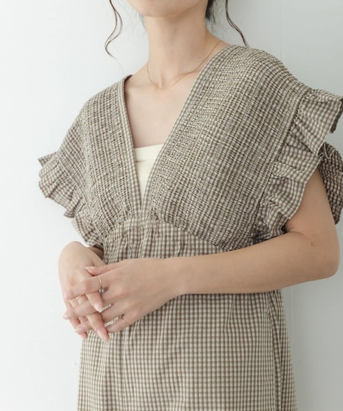 URBAN RESEARCH Sonny Label（アーバンリサーチサニーレーベル）の「シャーリングオールインワン（つなぎ/オールインワン・レディース・ブラウン/ベージュ/デニム・36/38）」の22枚目の写真