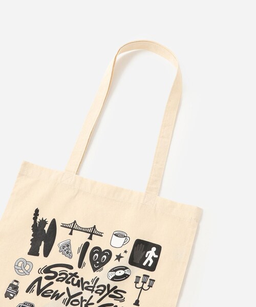 Saturdays NYC(サタデーズ ニューヨークシティ )の「Chocomoo x Saturdays NYC Tote Bag(トートバッグ・レディース・ブラック/キナリ/ワイン・F)」の14枚目の写真