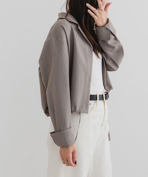 URBAN RESEARCH ROSSO（アーバンリサーチロッソ）の「F by ROSSO　オープンカラーシャツジャケット（テーラードジャケット・レディース・MOCHA/GRAY・FREE）」の20枚目の写真