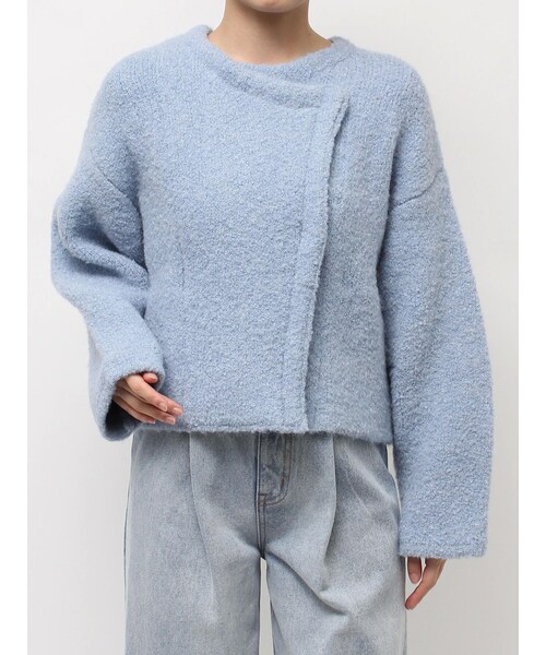 LAGUNAMOON（ラグナムーン）の「セッケツニットボアブルゾン（ブルゾン・レディース・アイボリー/ブルー/ブラウン・F）」の5枚目の写真